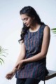 Image for Kusvaa Ws658 Pankti Ajrakh Short Kurti Sitting