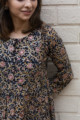 Image for Kusvaa Ws662 Cinder Black Kalamkari A Line Kurta 1 Closeup