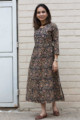 Image for Kusvaa Ws662 Cinder Black Kalamkari A Line Kurta 1 Side