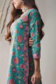 Image for Kusvaa Wsr166 Firoza Nila Block Printed Straight Fit Kurta Sleeves
