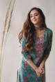 Image for Kusvaa Wsr166 Firoza Nila Block Printed Straight Fit Kurta Top