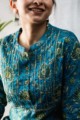 Image for Kusvaa Wsr170 Kanan Hand Block Print Cotton Kurta Closeup