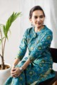 Image for Kusvaa Wsr170 Kanan Hand Block Print Cotton Kurta Sitting 1
