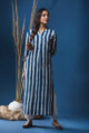 Image for Kusvaa Wsr173 Dharayein Kurta With Indigo Block Print Front