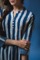 Image for Kusvaa Wsr173 Dharayein Kurta With Indigo Block Print Top