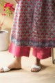 Image for Kusvaa Wsr174 Gul Hand Block Printed Kurta With Zari And Sequin Work Bottom