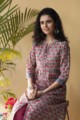 Image for Kusvaa Wsr174 Gul Hand Block Printed Kurta With Zari And Sequin Work Sitting