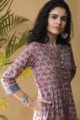 Image for Kusvaa Wsr174 Gul Hand Block Printed Kurta With Zari And Sequin Work Top