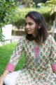 Image for Kusvaa Wsr176 Hillary Green Block Printed Straight Kurta 1 Closeup