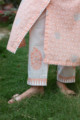 Image for Kusvaa Avdaf Clam Shell Peach And White Kurta Pant Set Bottom