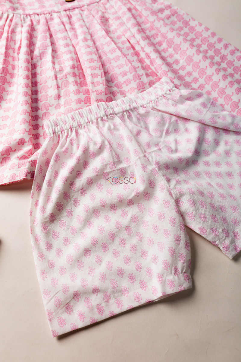 Image for Kusvaa Dek11 Elephant Print Toddler Girl Set Bottom