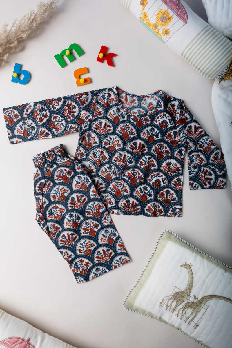Image for Kusvaa Dek16 New Born (9 12 Months) Cloud Burst Blue Toddler Jammies Set Featured