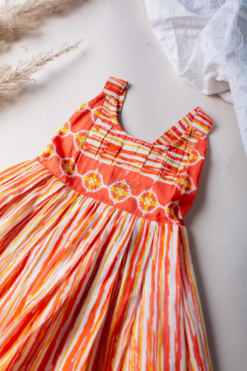 Image for Kusvaa Dek21 Froly Pink Girls Summer Dress Closeup
