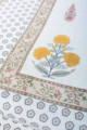 Image for Kusvaa Kab03 Ronchi Yellow Flower Print Bed Cover Closeup