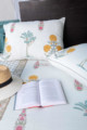 Image for Kusvaa Kab03 Ronchi Yellow Flower Print Bed Cover Front