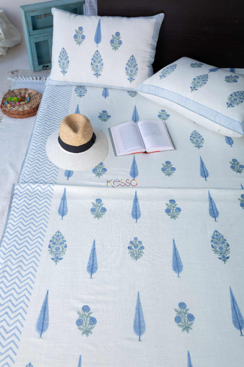 Image for Kusvaa Kab06 Steel Blue Bed Cover Featured1