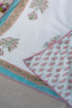 Image for Kusvaa Kad54 Persian Pink Flower Print Double Bed Dohar Look