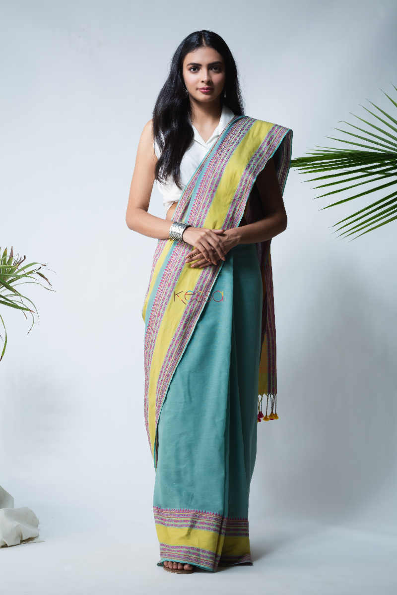 Image for Kusvaa Kuss09 Neelmani Handwoven Cotton Saree Featured