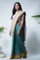 Image for Kusvaa Kuss09 Neelmani Handwoven Cotton Saree Front