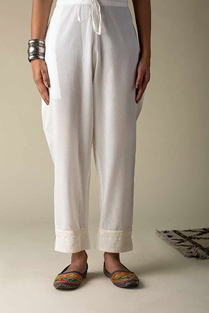 Image for Kusvaa Sap05 Muslin Cotton Printex Pants Offwhite Featured New