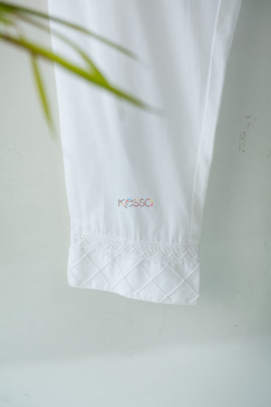 Image for Kusvaa Sap05 Muslin Cotton Printex Pants White Bottom