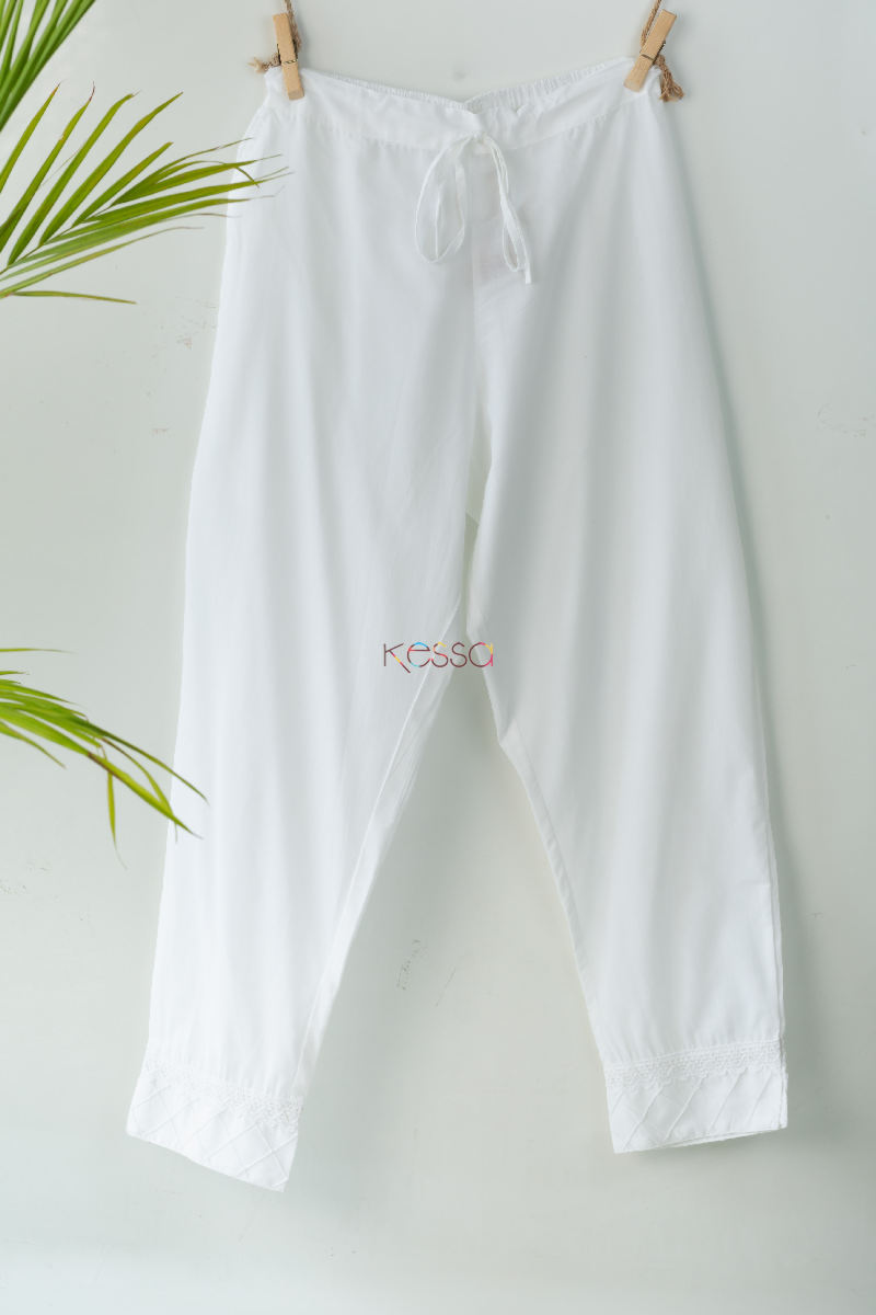Image for Kusvaa Sap05 Muslin Cotton Printex Pants White Featured