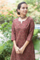 Image for Kusvaa Taf50 Copper Rust Regular Wear Cotton Kurta 1 Top