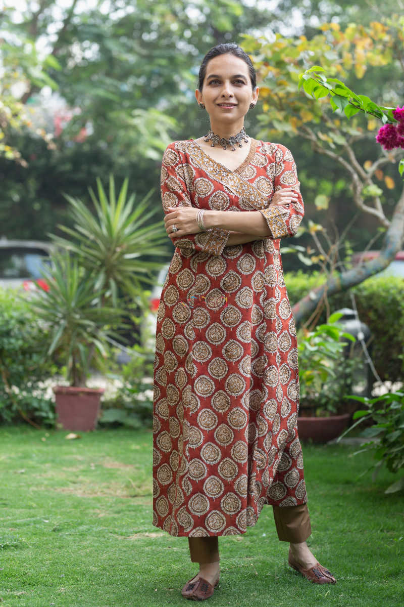 Image for Kusvaa Vcr27 Kusvaa Patram Cotton Angrakha Bagru Print Kurta 1 Featured