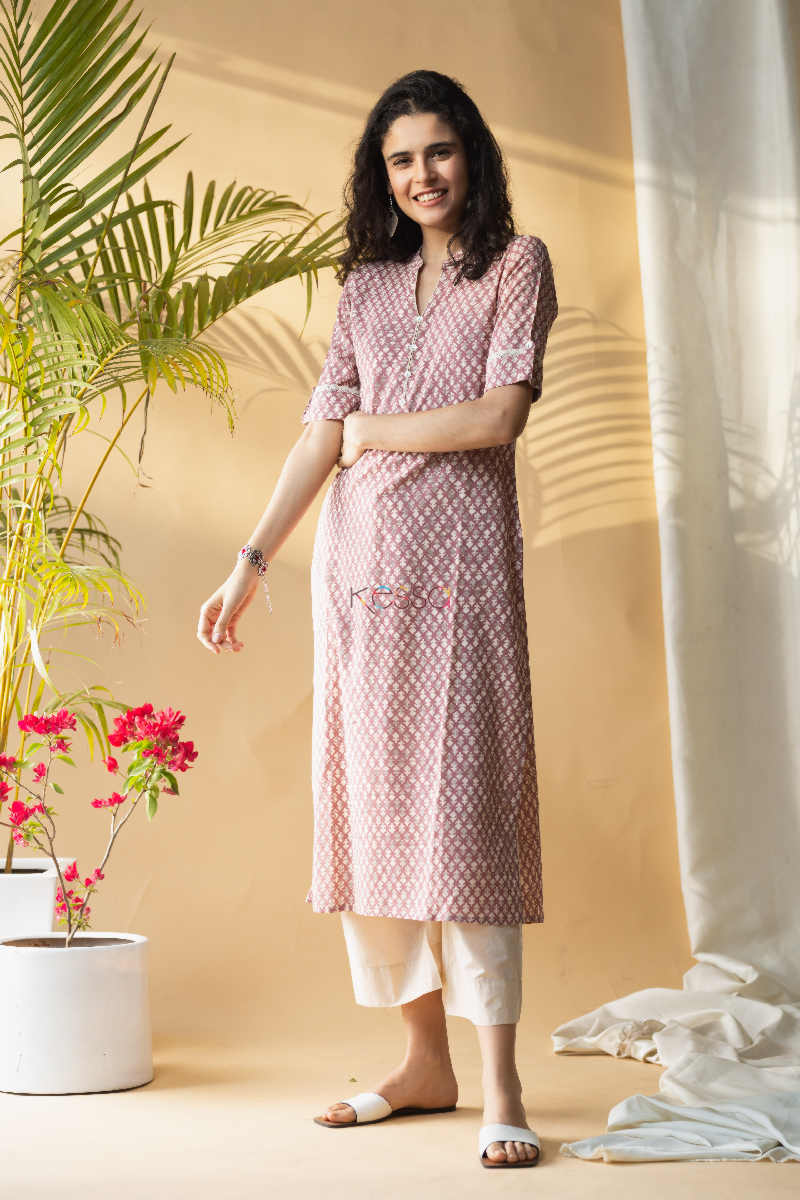 Image for Kusvaa Vcr30 Kapish Straight Fit Regular Wear Kurta Front