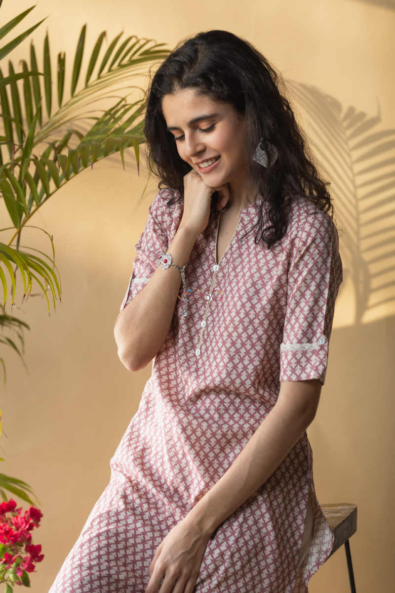 Image for Kusvaa Vcr30 Kapish Straight Fit Regular Wear Kurta Sitting
