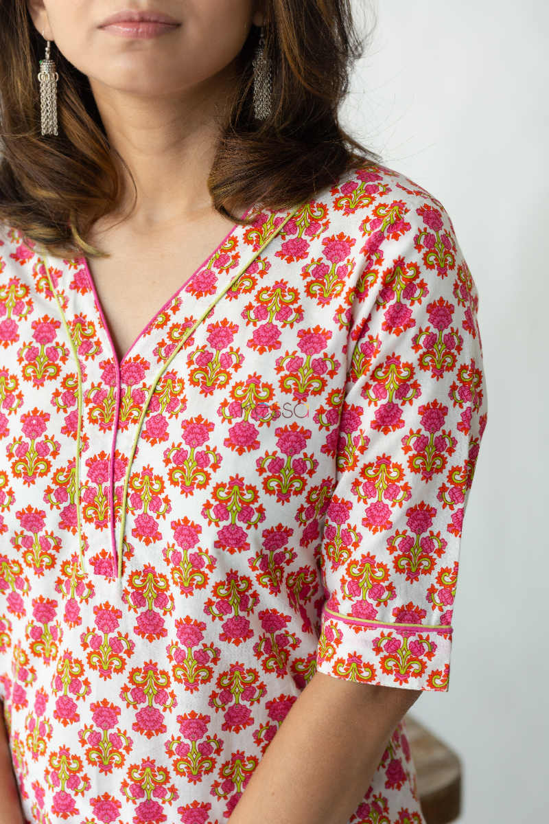 Image for Kusvaa Vcr31 Gulzar Blush Pink Regular Kurta Closeup