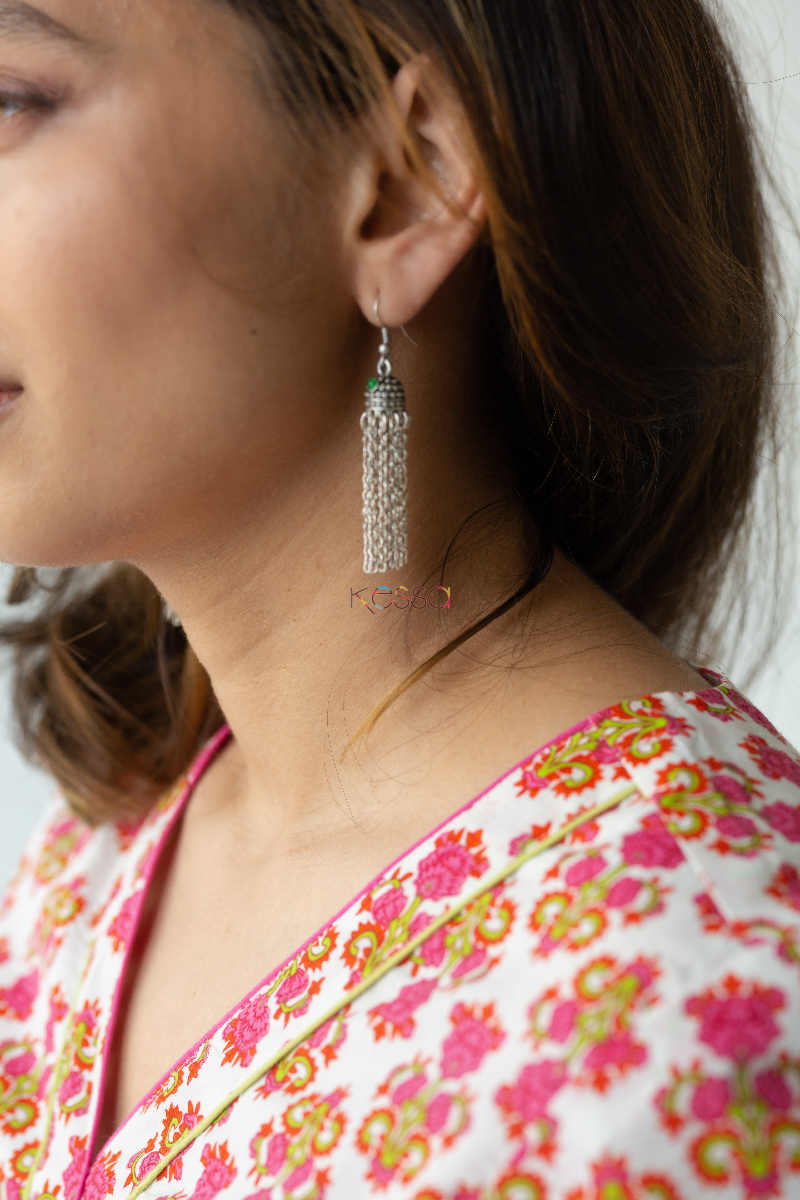 Image for Kusvaa Vcr31 Gulzar Blush Pink Regular Kurta Earring