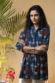 Image for Kusvaa Ws663 Neelini Cotton Short Top With Ajrakh Print Side