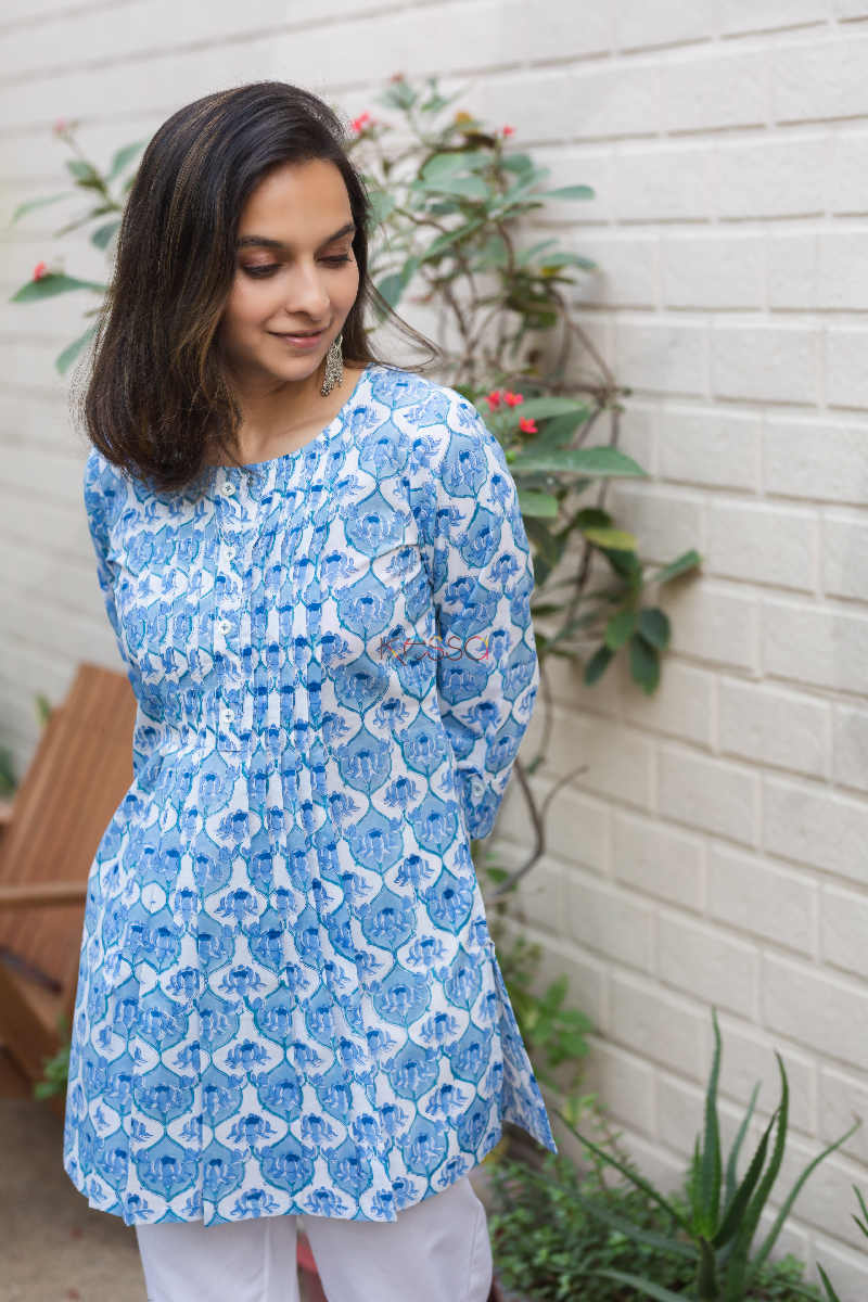Image for Kusvaa Ws668 Ratnjyoti Short Kurta With Hand Block Print Featured