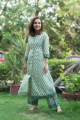 Image for Kusvaa Wsr Faded Jade Green Block Print Kurta Pant Set Side