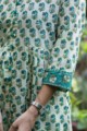 Image for Kusvaa Wsr Faded Jade Green Block Print Kurta Pant Set Sleeves