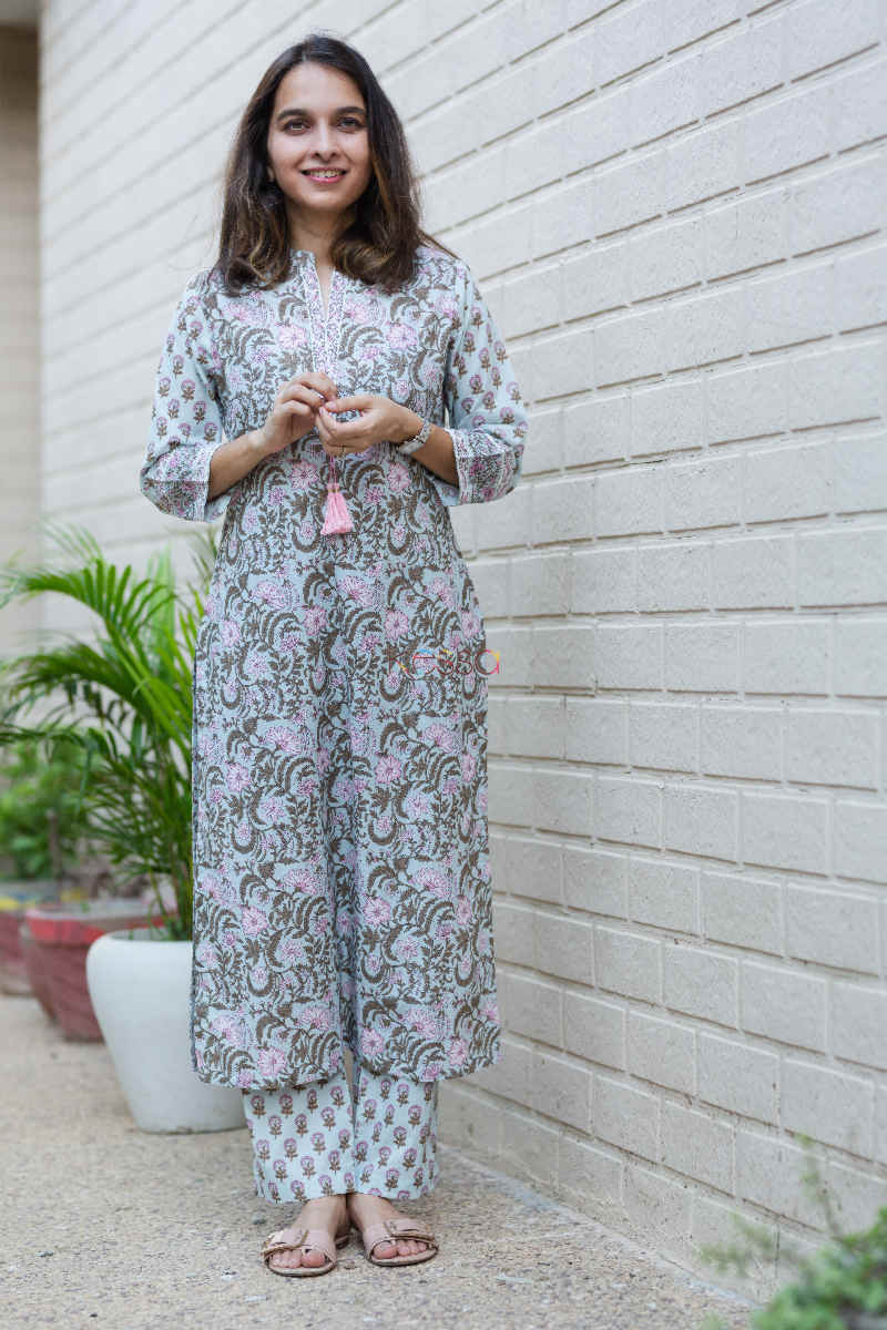 Image for Kusvaa Avdaf27 Mehak Straight Kurta Pant Set Featured