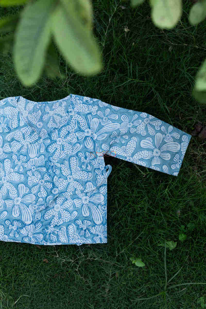 Image for Kusvaa Dek15 Hippie Blue New Born 9 12 Months Jammies Set Top 1