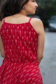 Image for Kusvaa Kcb Mehroon Ikkat Cotton Wrap Dress Back