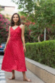 Image for Kusvaa Kcb Mehroon Ikkat Cotton Wrap Dress Front