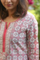 Image for Kusvaa Vcr35 Malati Hand Block Printed Kurta With Kota Doriya Dupatta Closeup