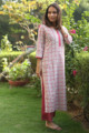 Image for Kusvaa Vcr35 Malati Hand Block Printed Kurta With Kota Doriya Dupatta Side
