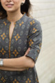 Image for Kusvaa Vcr37 Sanjna Straight Kurta With Contrast Piping Closeup