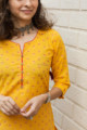 Image for Kusvaa Vcr38 Zareen Straight Kurta With Contrast Piping And Zari Work Closeup