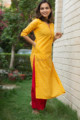 Image for Kusvaa Vcr38 Zareen Straight Kurta With Contrast Piping And Zari Work Side 1