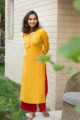 Image for Kusvaa Vcr38 Zareen Straight Kurta With Contrast Piping And Zari Work Side