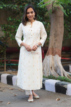 Image for Kusvaa Ws Kavri Kurta With Hand Kantha Work Featured