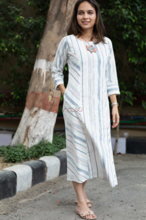 Image for Kusvaa Ws South Cotton Stripe Dress Featured
