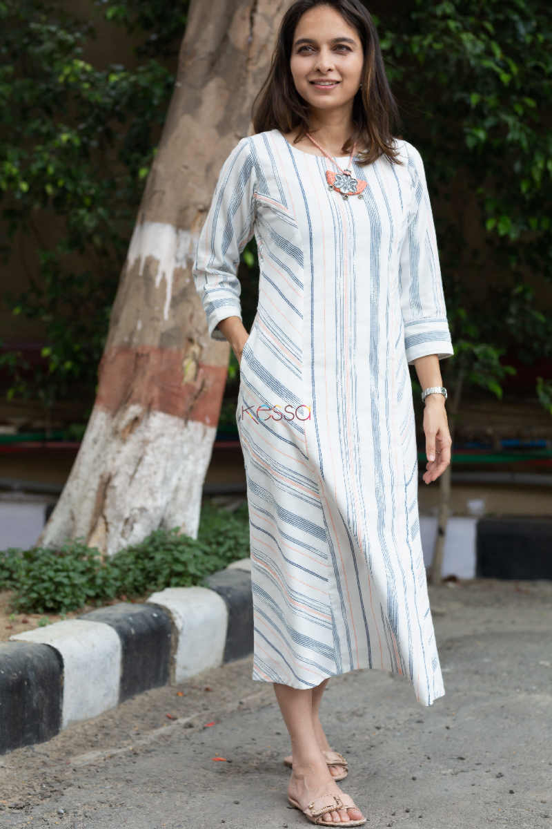 Image for Kusvaa Ws South Cotton Stripe Dress Featured