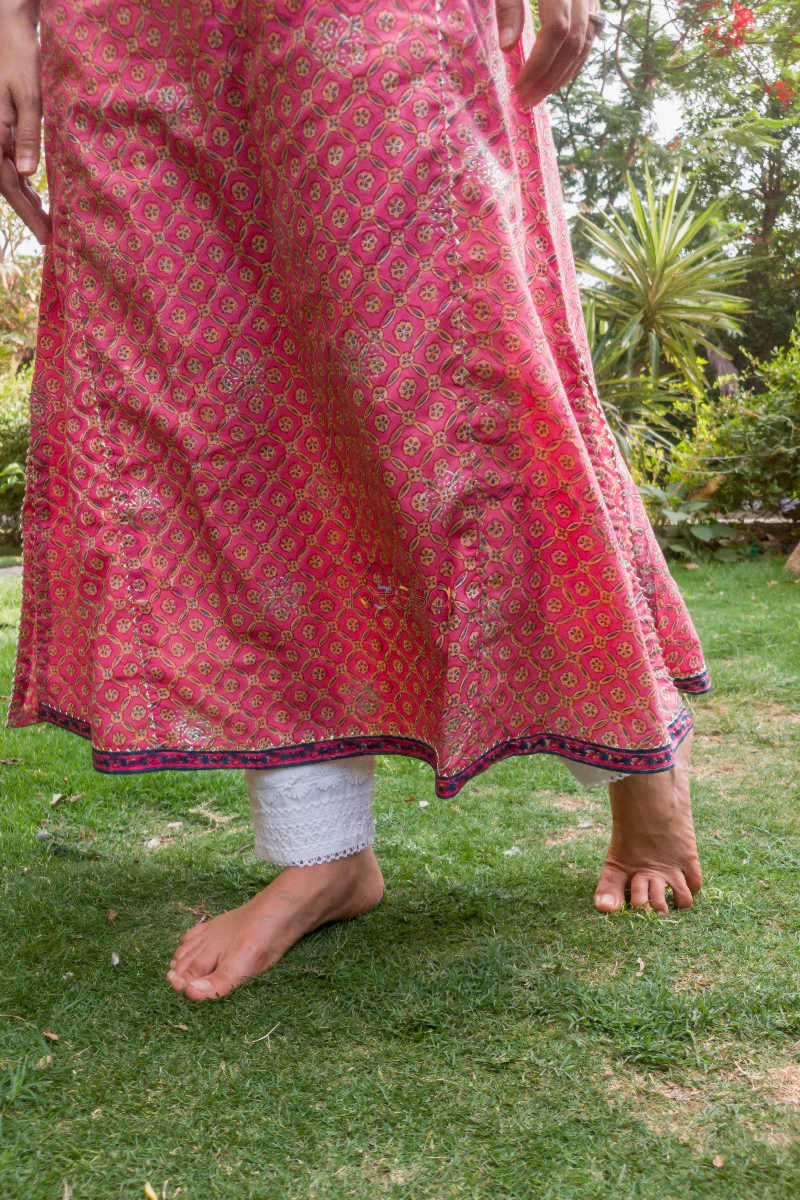 Image for Kusvaa Wsr182 Gulabo Cotton Angrakha With Adda Work Bottom
